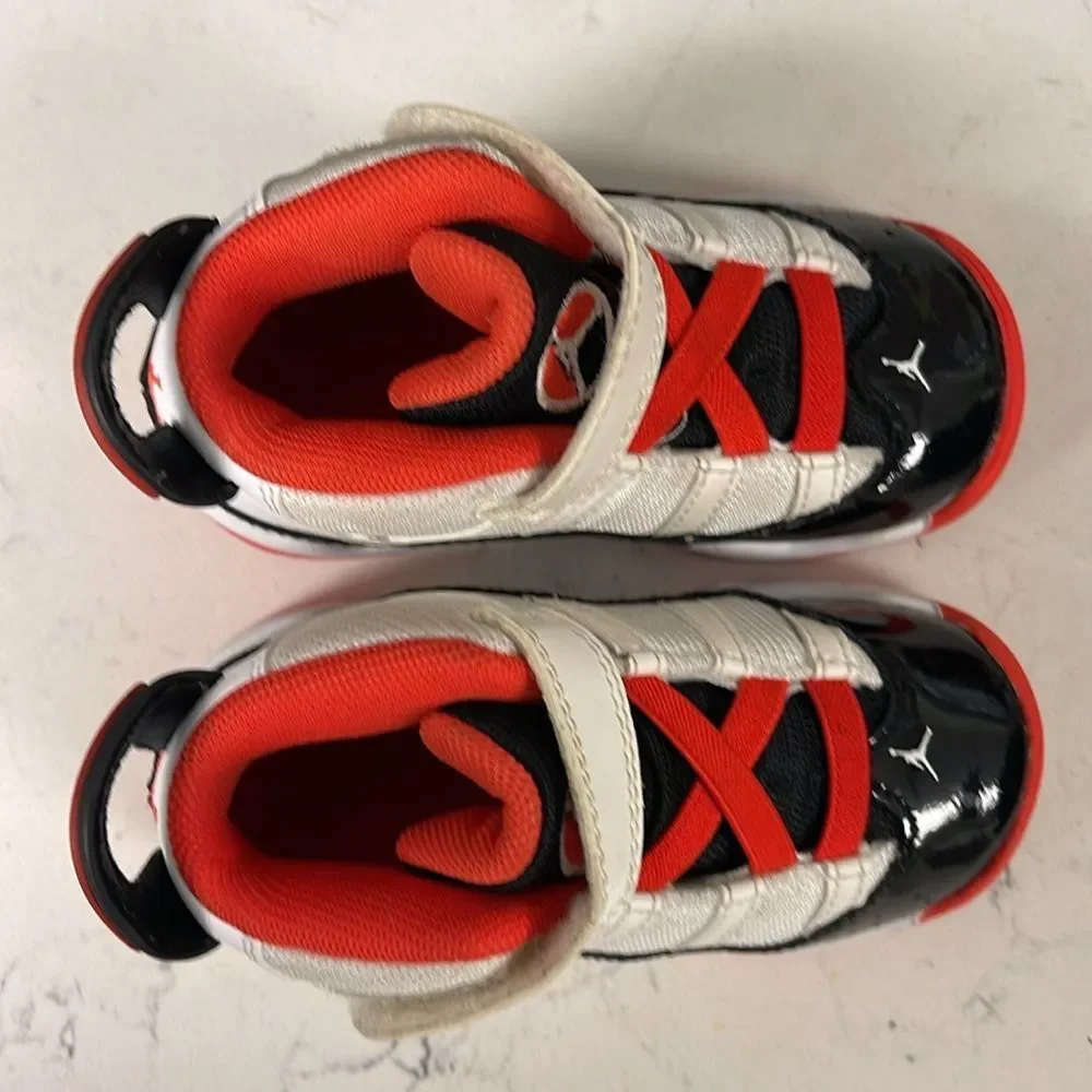 Nike Jordan 6 Rings White/Team Orange-Black-Sail DV1344-108 Toddler Size 7C